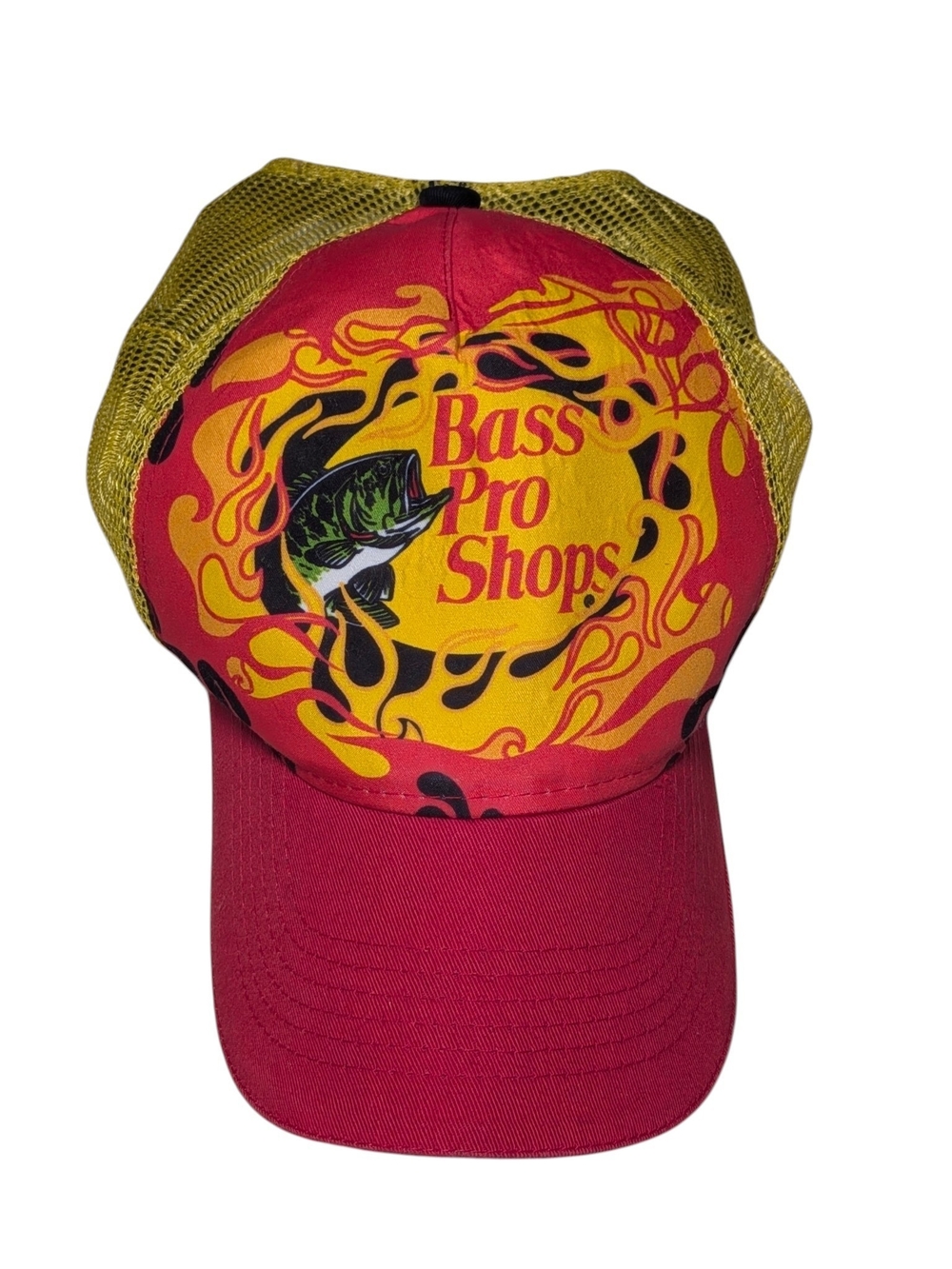 Bass Pro Shops Youth Red & Yellow Fishing Trucker Hat